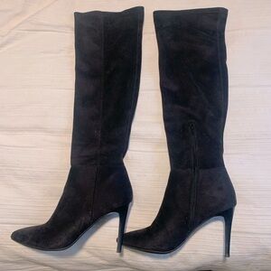 Carlos by Carlos Santana | Black Knee-High Suede Stiletto Boots | Size 10